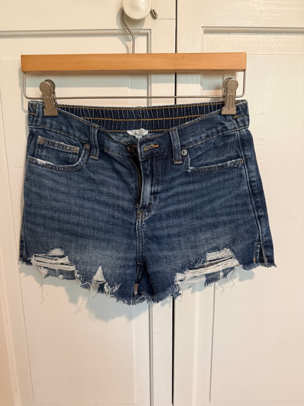 aerie Distressed Denim Jean Shorts - Blue